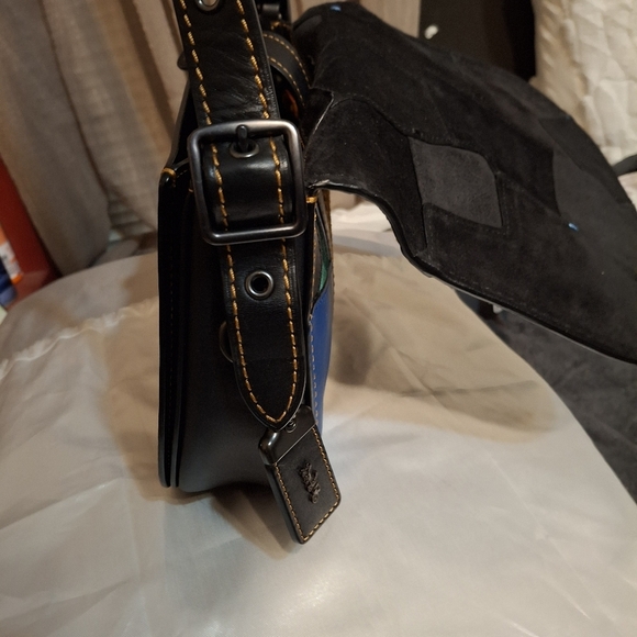 Coach Suede 23 Varsity Stripe Patchwork Crossbody Bag Shoulder Bag - Picture 16 of 17